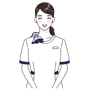 制服を着た女性のイラスト　笑顔