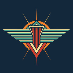 american flag emblem icon design