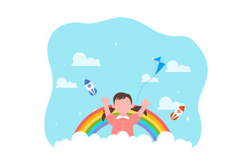 Children's Day Flat Design Illustration