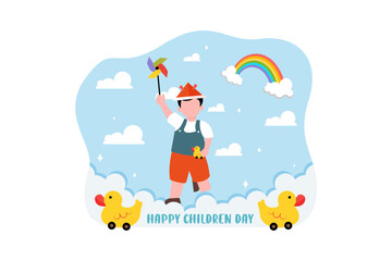 Children's Day Flat Design Illustration