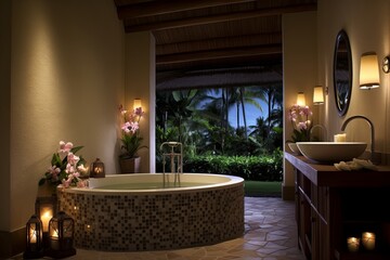 Luxurious Balinese Resort Bathroom Ideas: Tranquil Aromatic Candle Experiences