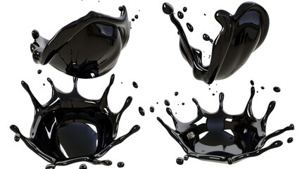 Black liquid splash.