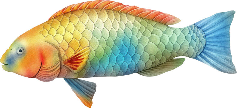 Bicolor Parrotfish watercolor