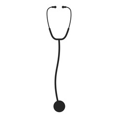 Stethoscope for healthcare concept as a silhouette vector icon