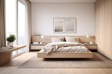 Light Wood Scandinavian Minimalist Bedroom: Cozy & Simple Design