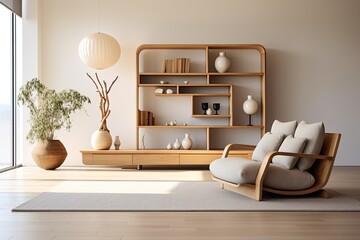Bamboo Accents: Minimalist Japanese Living Room Concepts with Japanese Influence