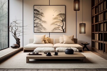 Japanese Lanterns & Minimalist Decor: Serene Ambiance of a Japanese Living Room