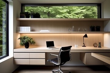 Zen Office Serenity: Minimalist and Uncluttered Home Workspace Inspo