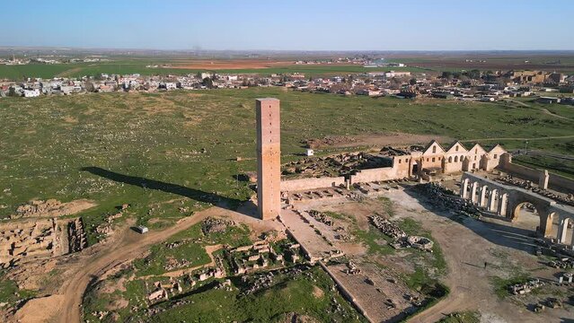 Aerial view of Grand Mosque in Harran, Sanliurfa, Turkey.