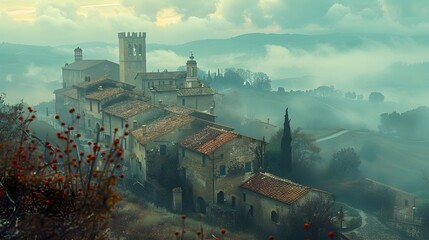 Evocative Italian Countryside Scene Reimagined Through Visionary Photographic Techniques