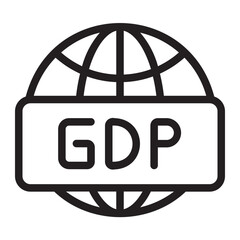gross domestic product line icon - obrazy, fototapety, plakaty