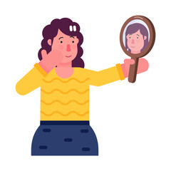 Customizable flat icon depicting self esteem 
