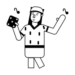 Modern glyph icon of a dancing girl 
