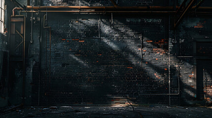 Black brick wall texture grunge background