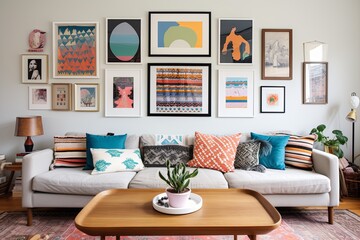 Bohemian Gallery Wall: Modern Living Room Eclectic Artwork Inspirations