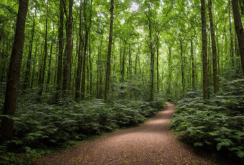 Fototapeta premium In the heart of the enchanted forest, twinkling fireflies illuminate the darkness with their gentle glow, creating a magical spectacle that dances amidst the ancient trees and lush foliage.. AI