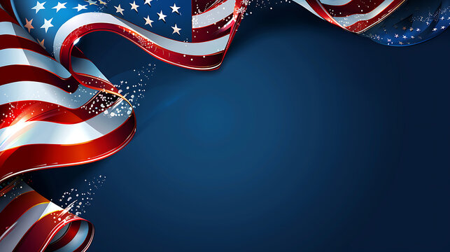 American flag background with empty space for text