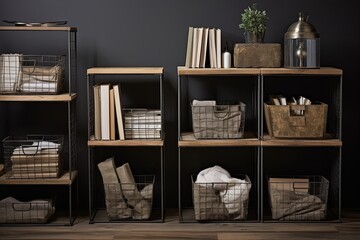 Rustic Office Styling: Modern Concepts with Wire Baskets and Rustic Storage Solutions