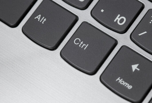Close-up of keyboard buttons. Ctrl and alt
