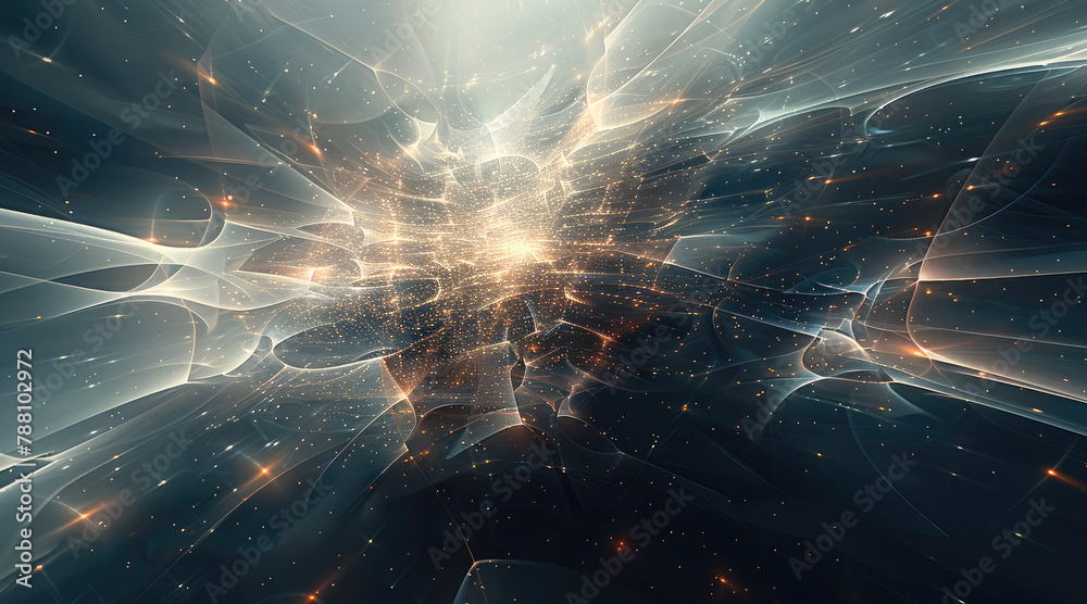 Leinwandbilder an abstract geometric representation of the theory of quantum electrodynamics. generative ai.