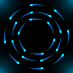 neon light effects frame circle vector eps10