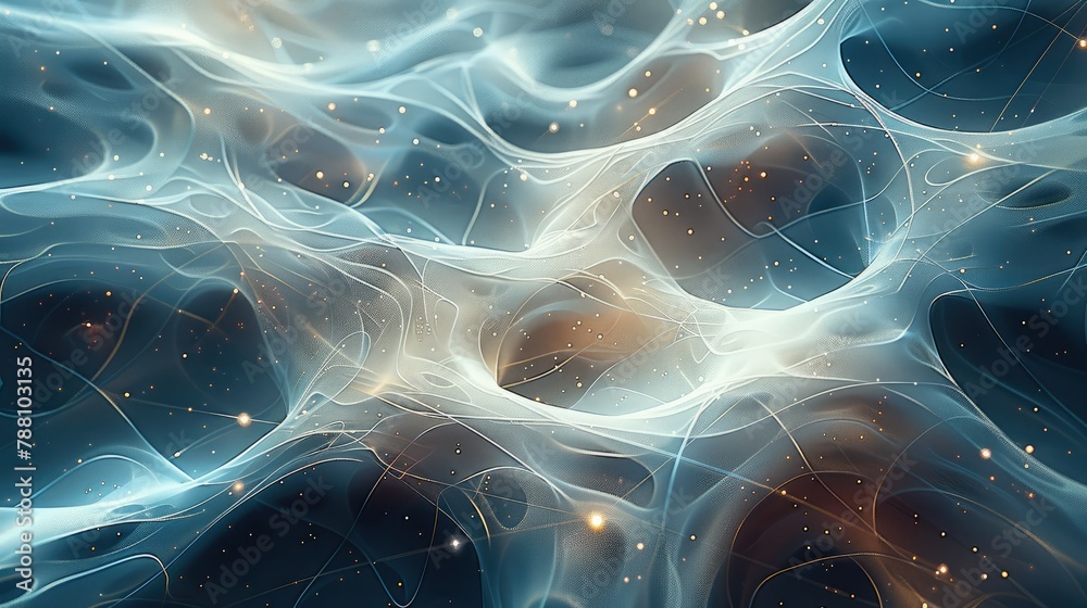 Fototapete an abstract geometric representation of the theory of quantum electrodynamics. generative ai.