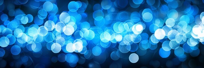 Artistic abstract blue light bokeh blur for a distinctive and captivating background design - obrazy, fototapety, plakaty