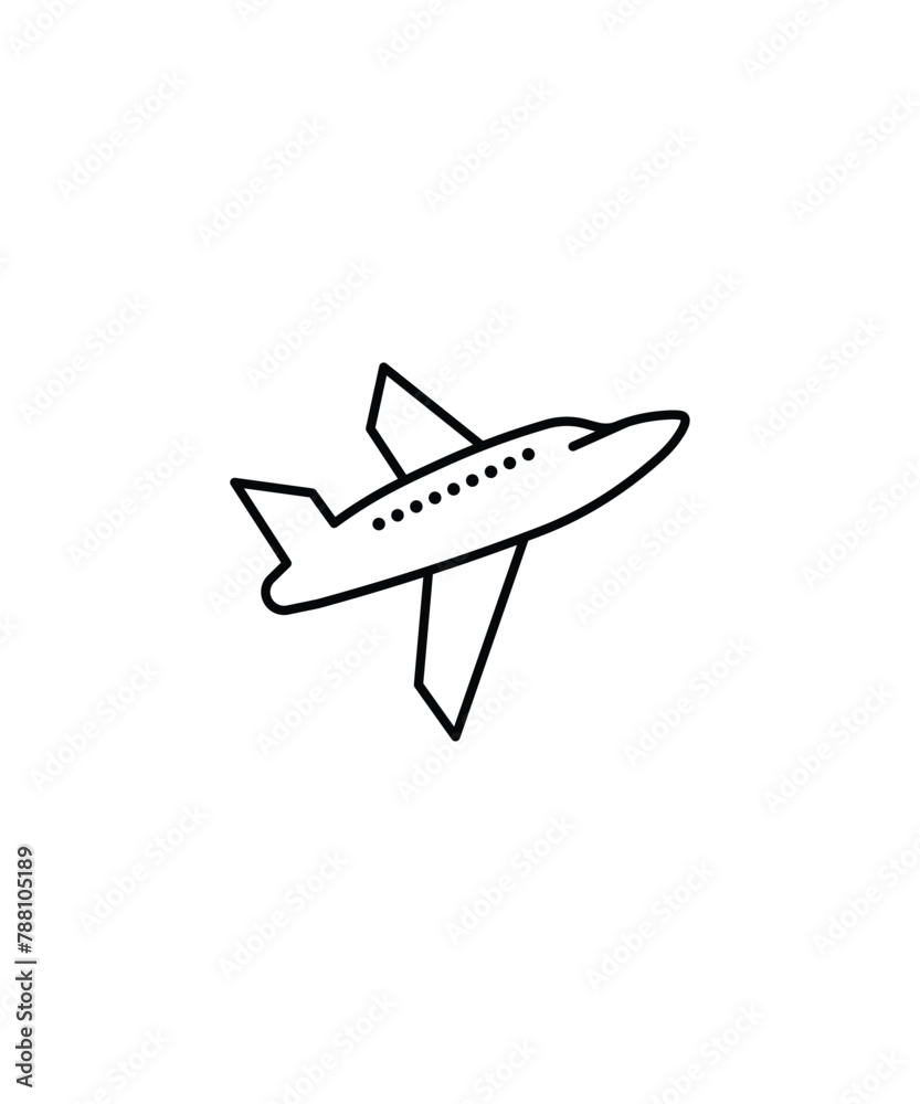 Wall mural airplane icon, vector best line icon.