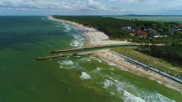 Panorama Port Baltic Sea Rowy Morze Baltyckie Aerial View Poland