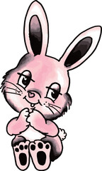 Graffiti hand drawn rabbit designs isolated on white background. Print design rabbit. Children Print on t-shirt. Vector