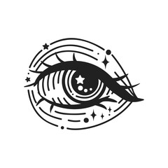 Evil eye. Eye of Providence. Lineart Vector illustration. Magic witchcraft symbol. Masonic symbol. Hand drawn logo or emblem - 788106116