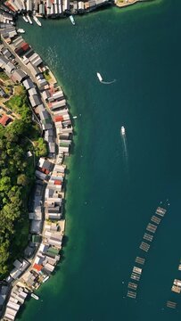 Aerial view of Ine Bay, Fishing Village, Yosa District, Japan.