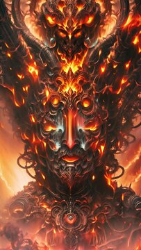 燃えるSF黒い魔神の顔,Generative AI 
