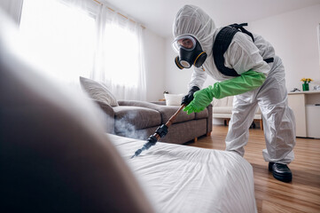 AN EXTERIOR poisons cockroaches and other insects in a residential area