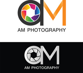AM Photography Logo Modern Illustration Template Vector