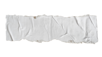 Glued torn rectangle white paper