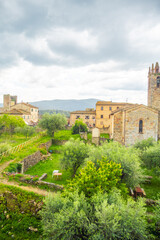 Obraz premium View of Monteriggioni, Tuscany medieval town on the hill.