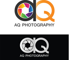 AQ Photography Logo Modern Illustration Template Vector