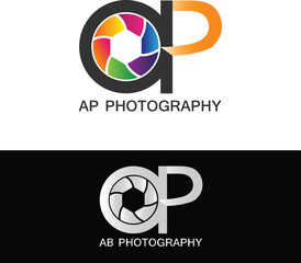AP Photography Logo Modern Illustration Template Vector
