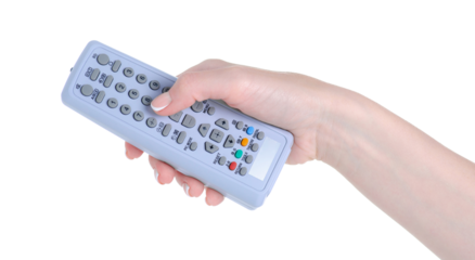 TV remote control in hand Isolation