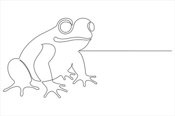 Frog symbol illustration of world animal day continuous one line art vector