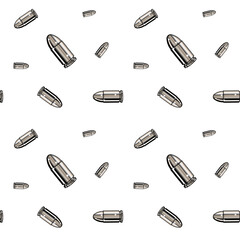 Metallic chrome bullets pattern. Seamless background design.