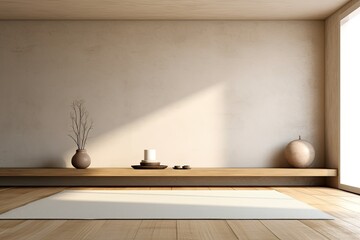 Zen Haven: Minimalist Meditation Space with Calming Colors