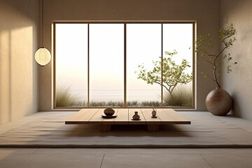 Minimalist Zen Style: Peaceful Meditation Room Design with Calm Decor and Serene Ambiance