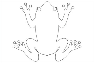 Frog symbol illustration of world animal day continuous one line art vector