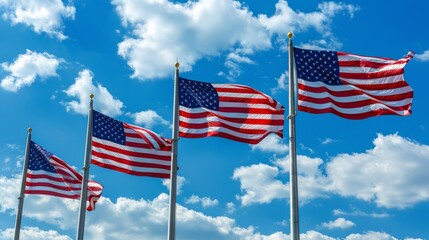 Obraz premium Labor Day Waves: Flags and Freedom
