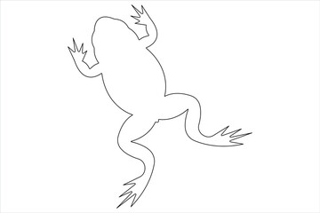 Frog symbol illustration of world animal day continuous one line art vector