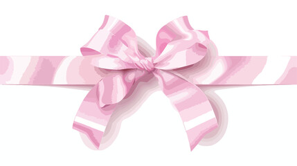 Pink satin ribbon decorated with bow. Posh decorative