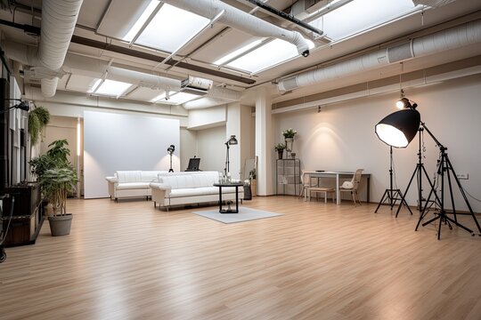 Innovative Lighting Solutions: Photography Studio Creative Design with Spacious Layout