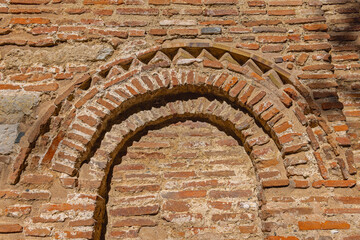 Arch Brickwork at Medieval Church Wall in Sofia Bulgaria